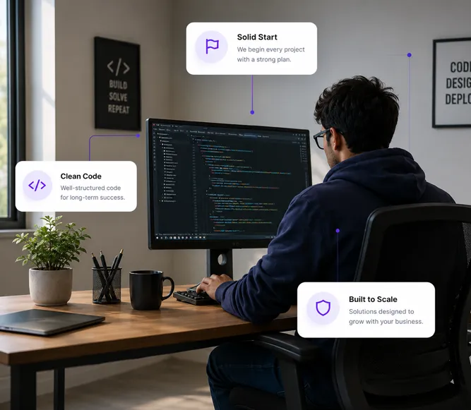 Developer working at a computer